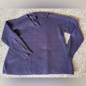 Women's Choker Knit Sweater - Deep Purple